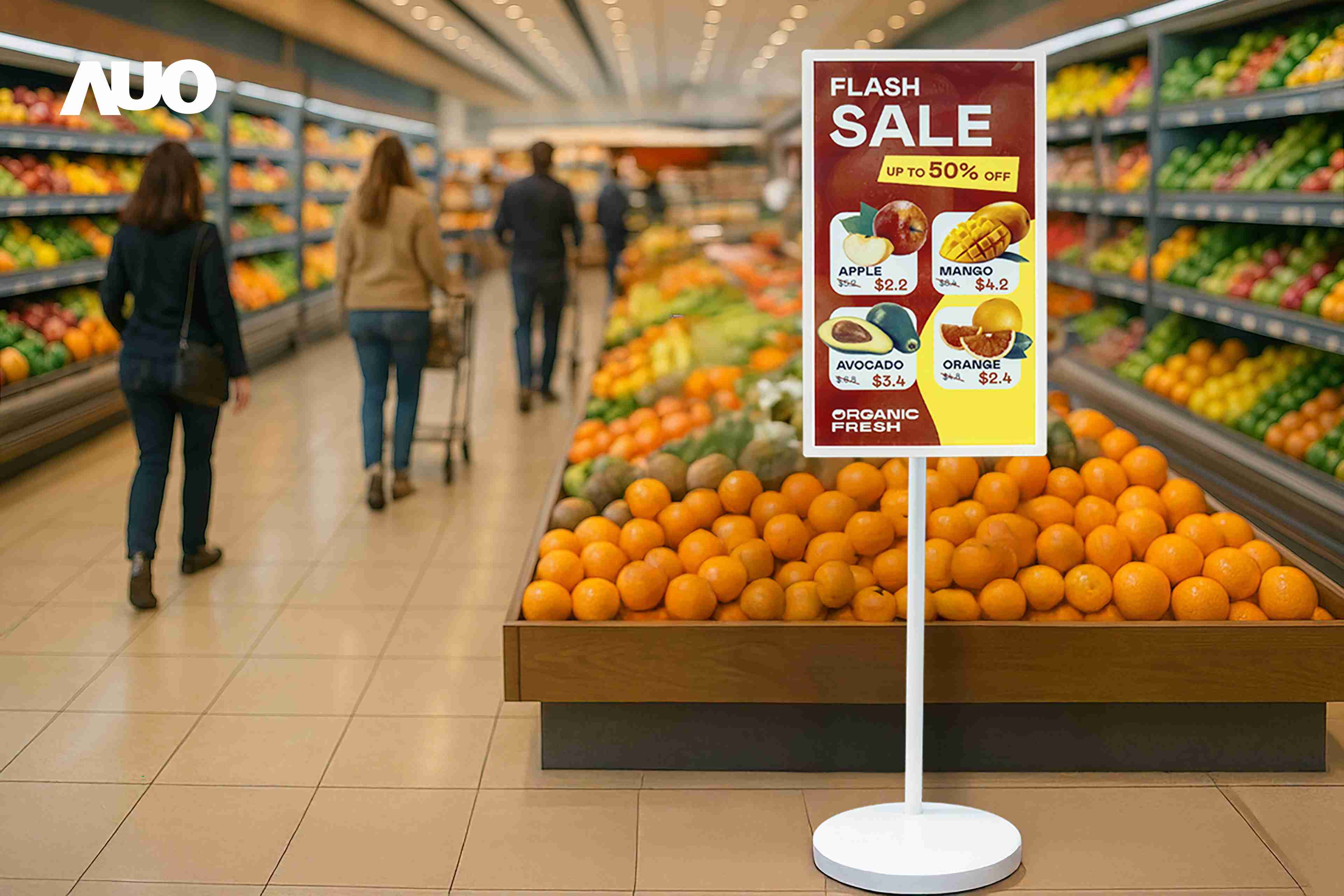 达擎首亮相低功耗、、、、全彩的〝aecoPost电子纸解决方案〞，，，仅在更新画面时需要微量的电力驱动，，，，无需布建电线的便捷设计，，使其可灵活应用、、、随意置放，，并可透过云端或行动装置app，，，轻松管理及排程广告内容，，，，晋升店头营销利器。。。。